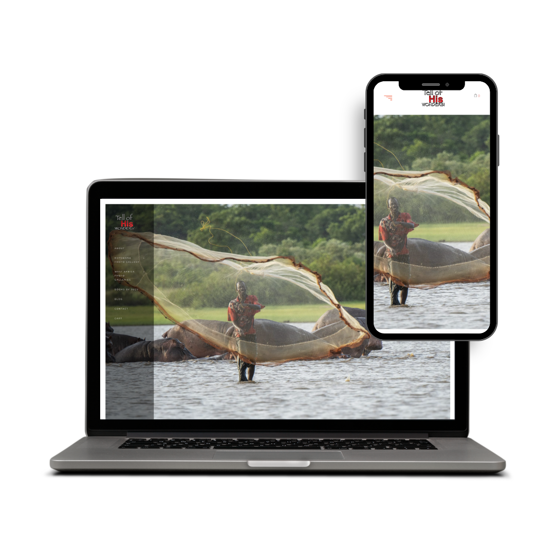 Tell of His Wonders Website Mockup